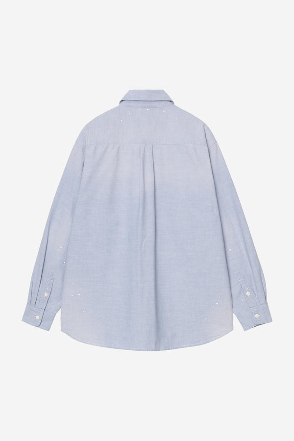 Carhartt Wip PAINTER L/S SHIRT Blue worn used splatter
