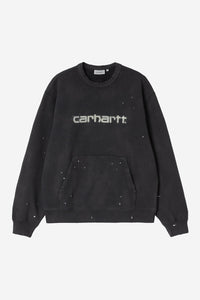 Carhartt Wip PAINTER SWEAT Black destroy wash, splatter