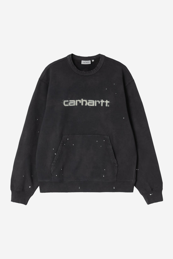 Carhartt Wip PAINTER SWEAT Black destroy wash, splatter — Carhartt WIP