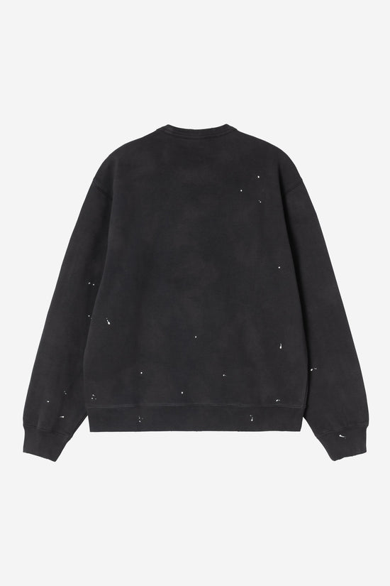 Carhartt Wip PAINTER SWEAT Black destroy wash, splatter