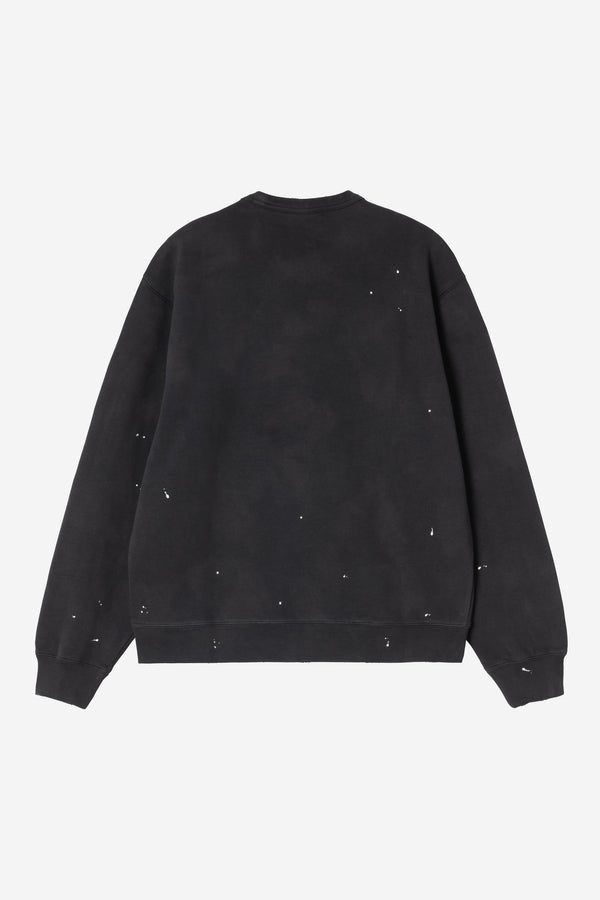 Carhartt Wip PAINTER SWEAT Black destroy wash, splatter