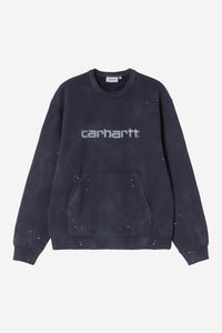 Carhartt Wip PAINTER SWEAT Dark Navy destroy wash, splatter