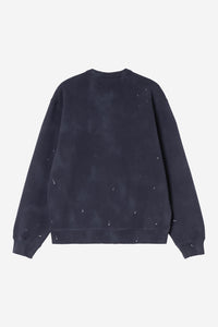 Carhartt Wip PAINTER SWEAT Dark Navy destroy wash, splatter