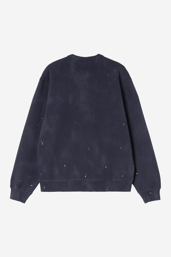 Carhartt Wip PAINTER SWEAT Dark Navy destroy wash, splatter
