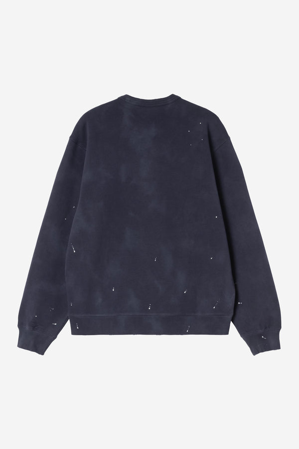 Carhartt Wip PAINTER SWEAT Dark Navy destroy wash, splatter