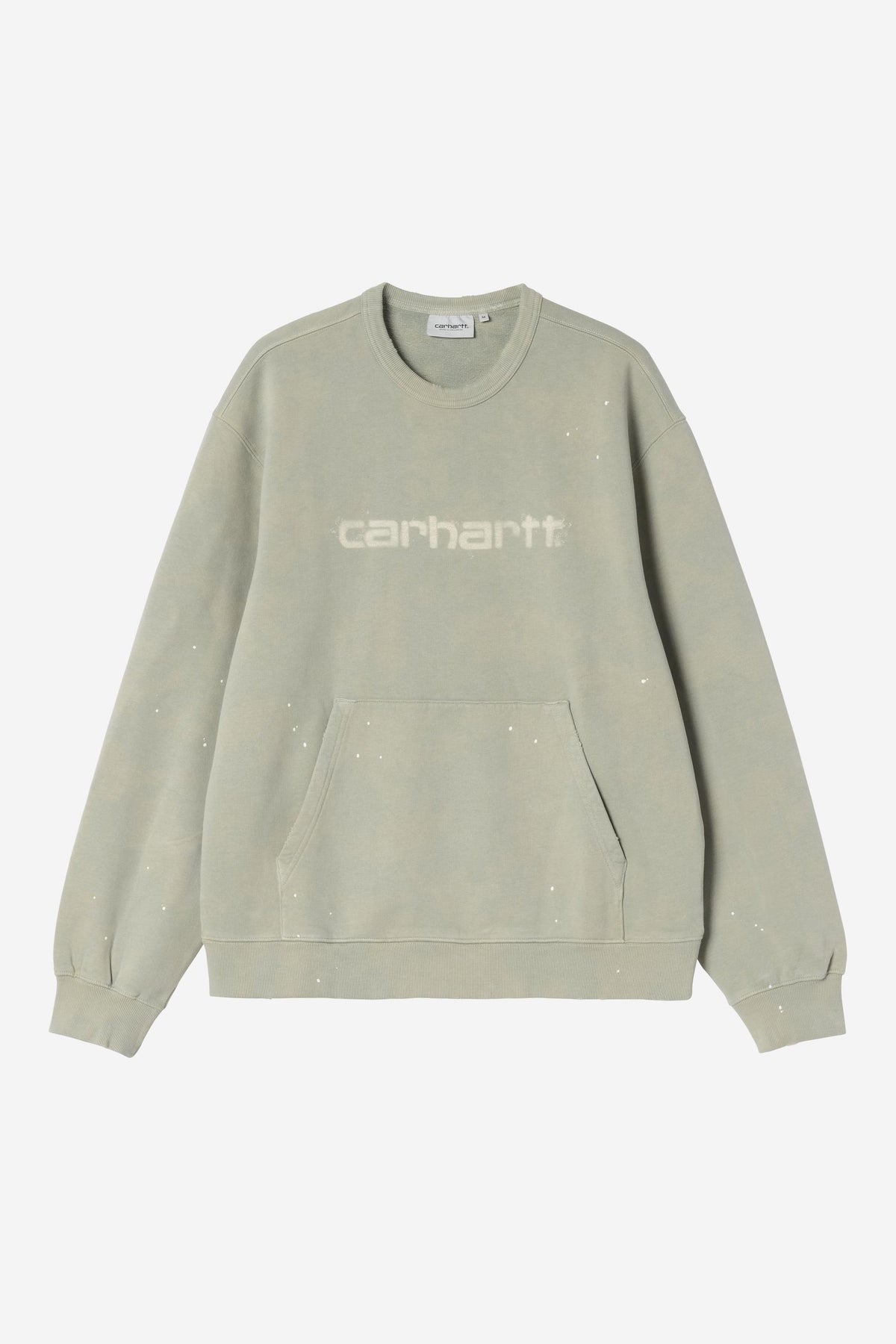Carhartt Wip PAINTER SWEAT Shady Green destroy wash, splatter