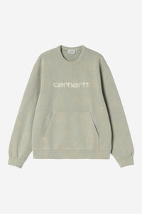 Carhartt Wip PAINTER SWEAT Shady Green destroy wash, splatter