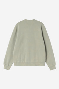 Carhartt Wip PAINTER SWEAT Shady Green destroy wash, splatter