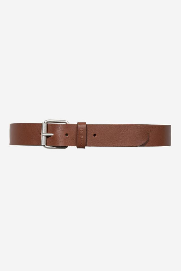 Carhartt Wip SCRIPT BELT LEATHER Cognac / Silver — Carhartt Wip
