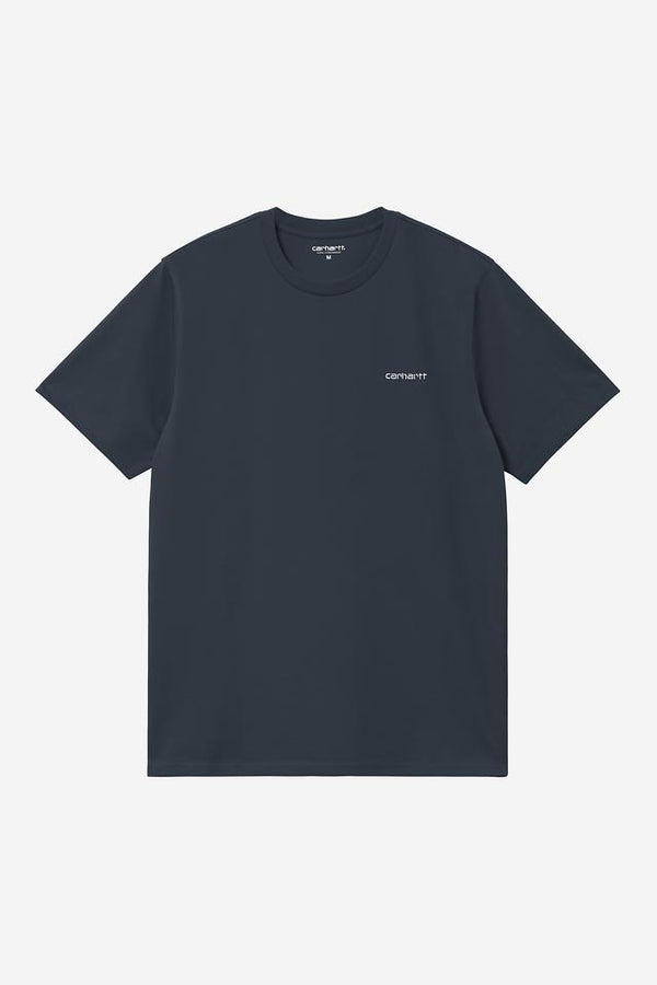Carhartt Wip SCRIPT EMBROIDERY S/S TEE Deep Night / White — Carhartt Wip