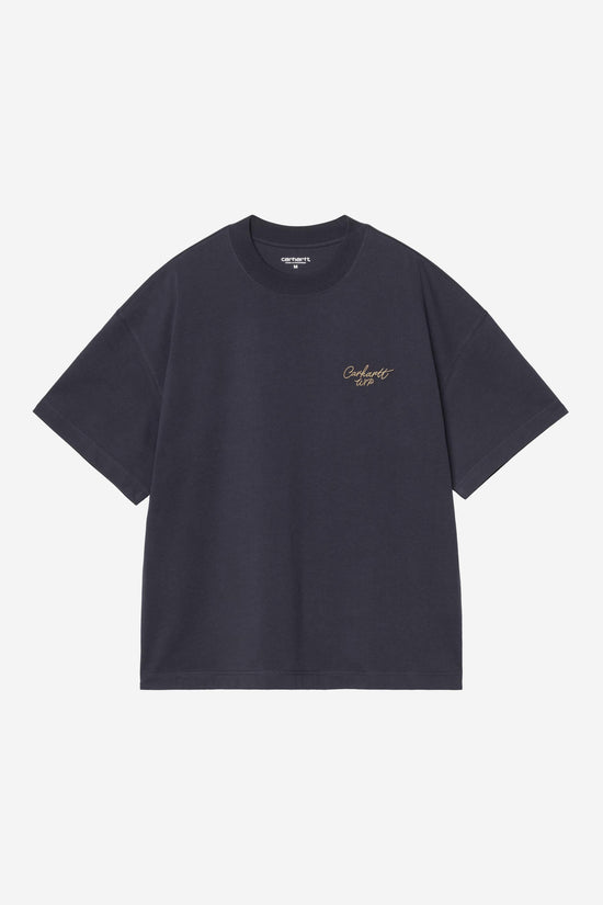 Carhartt Wip SIGNATURE SCRIPT S/S TEE Dark Navy / WIP Dusty H — Carhartt WIP