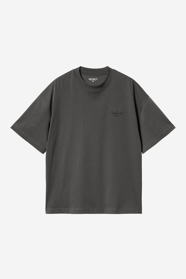 Carhartt Wip SIGNATURE SCRIPT S/S TEE Graphite / Dark Scarab — Carhartt Wip