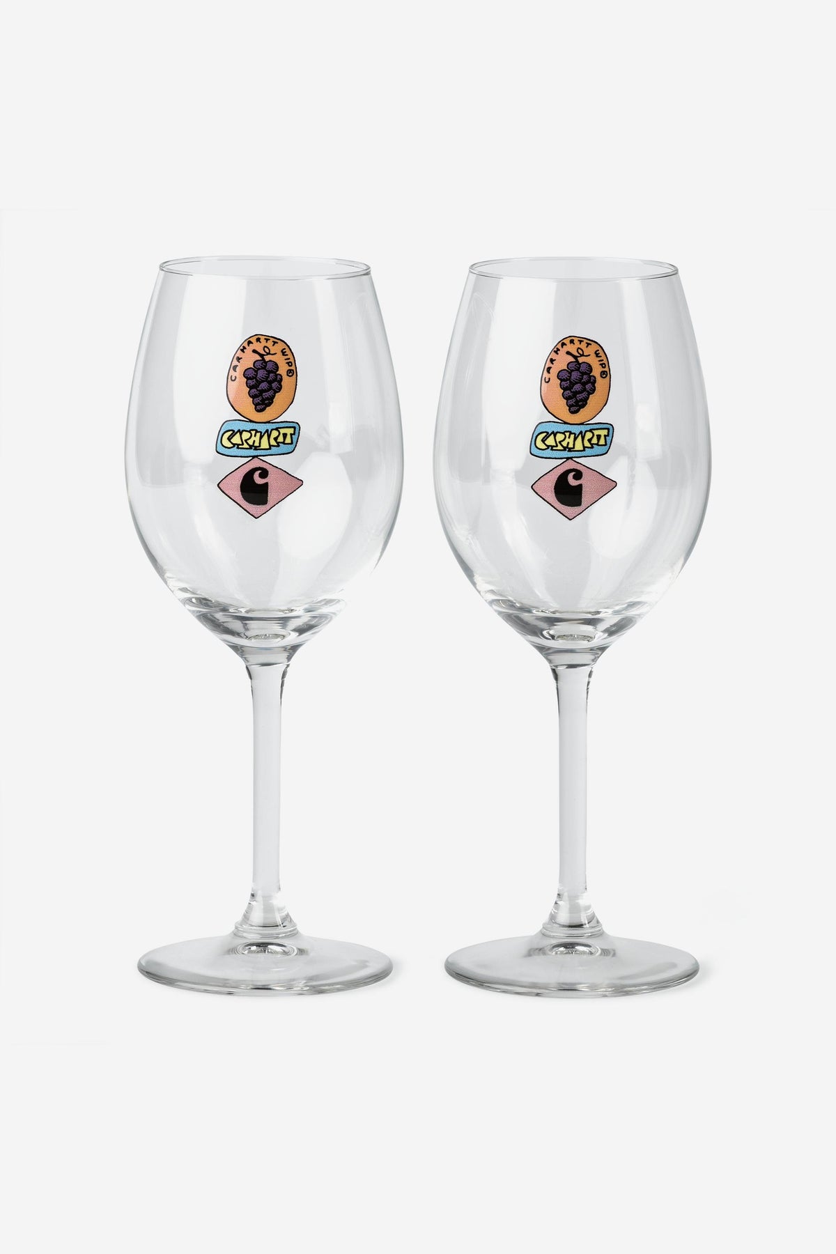 Carhartt Wip STACKED GRAPES WINE GLASS SET Clear