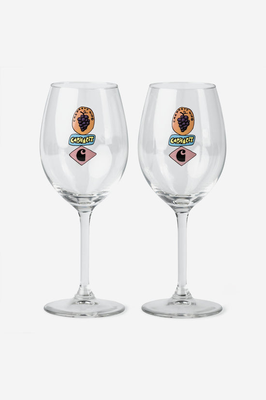 Carhartt Wip STACKED GRAPES WINE GLASS SET Clear — Carhartt WIP