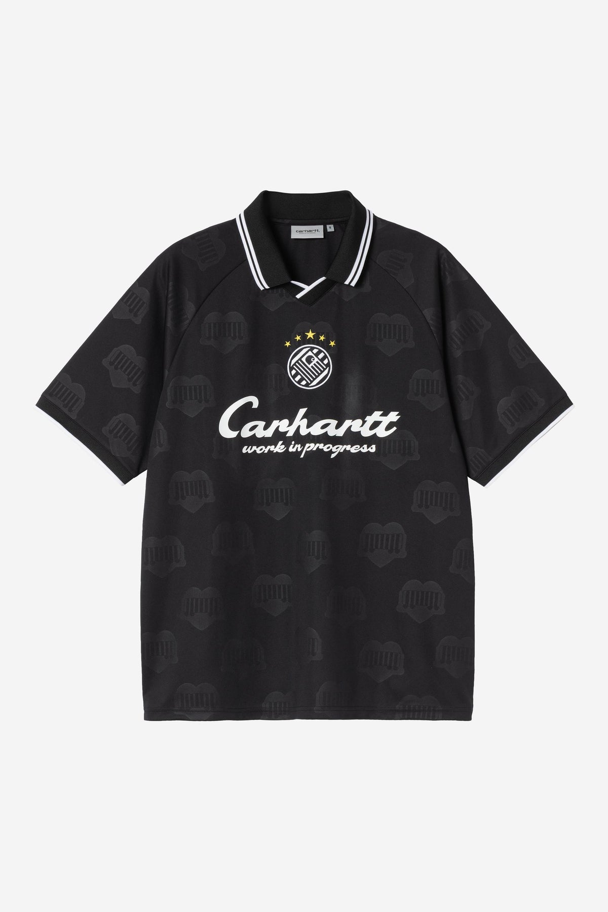 Carhartt Wip TERRACE FOOTBALL S/S TEE Heart Train Jacquard Black