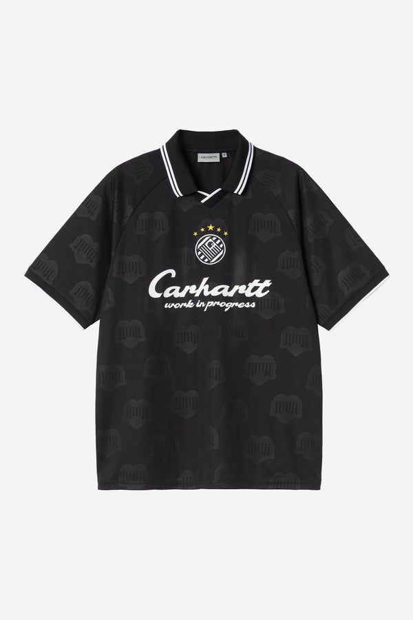 Carhartt Wip TERRACE FOOTBALL S/S TEE Heart Train Jacquard Black — Carhartt Wip
