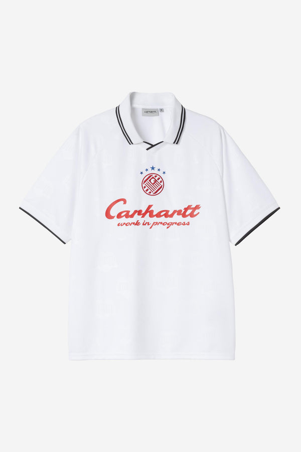 Carhartt Wip TERRACE FOOTBALL S/S TEE Heart Train Jacquard White — Carhartt Wip