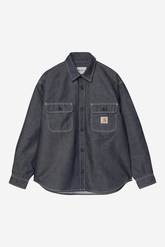 Carhartt Wip TIGAN L/S SHIRT Blue rigid