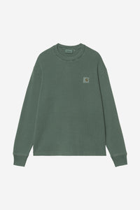 Carhartt Wip VISTA WAFFLE L/S TEE Dark Scarab garment dyed