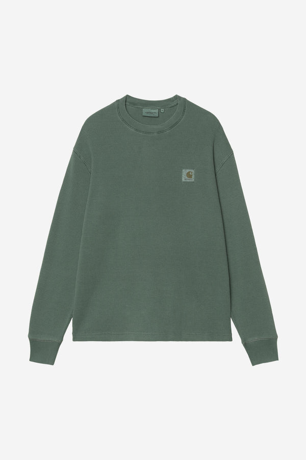 Carhartt Wip VISTA WAFFLE L/S TEE Dark Scarab garment dyed — Carhartt Wip