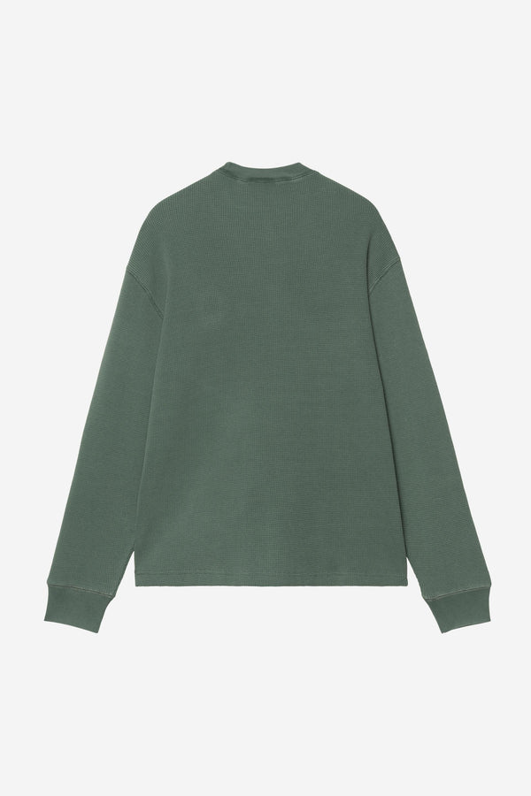 Carhartt Wip VISTA WAFFLE L/S TEE Dark Scarab garment dyed