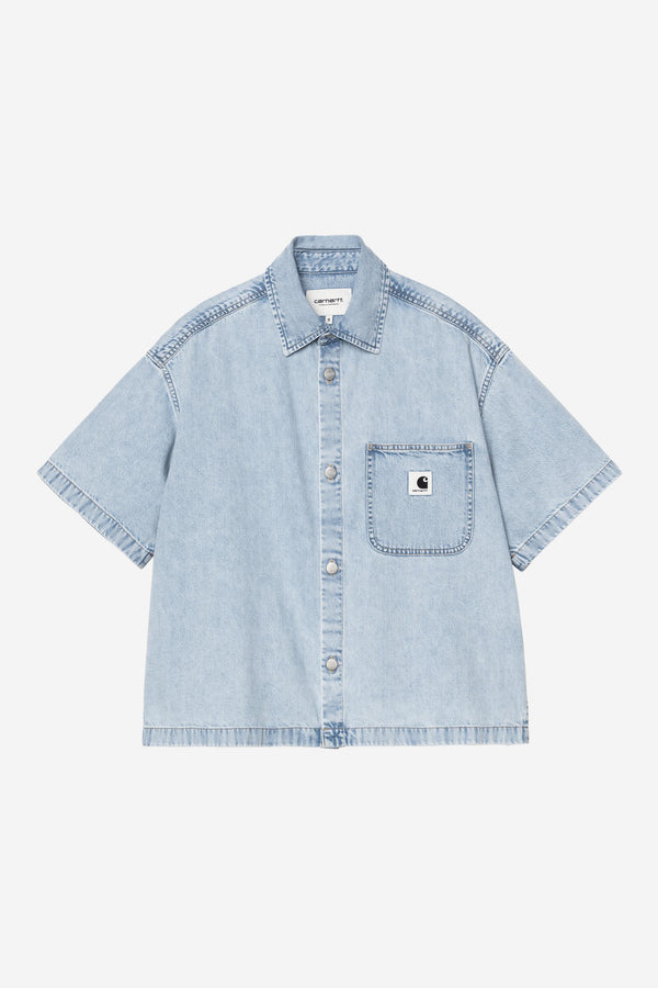 Carhartt Wip W LOVILIA S/S SHIRT Blue stone bleached — Carhartt Wip
