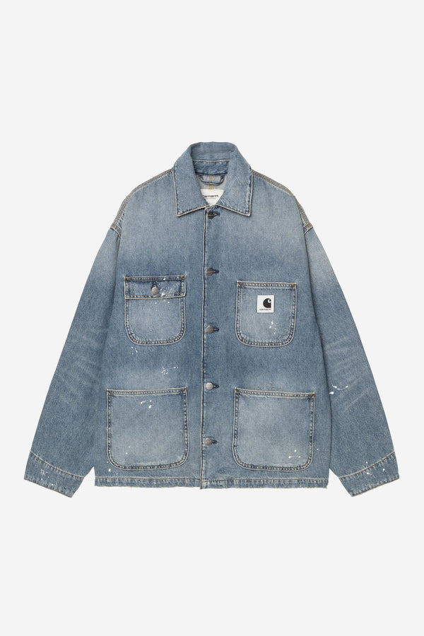 Carhartt Wip W OG MICHIGAN COAT Blue destroy wash splatter — Carhartt Wip