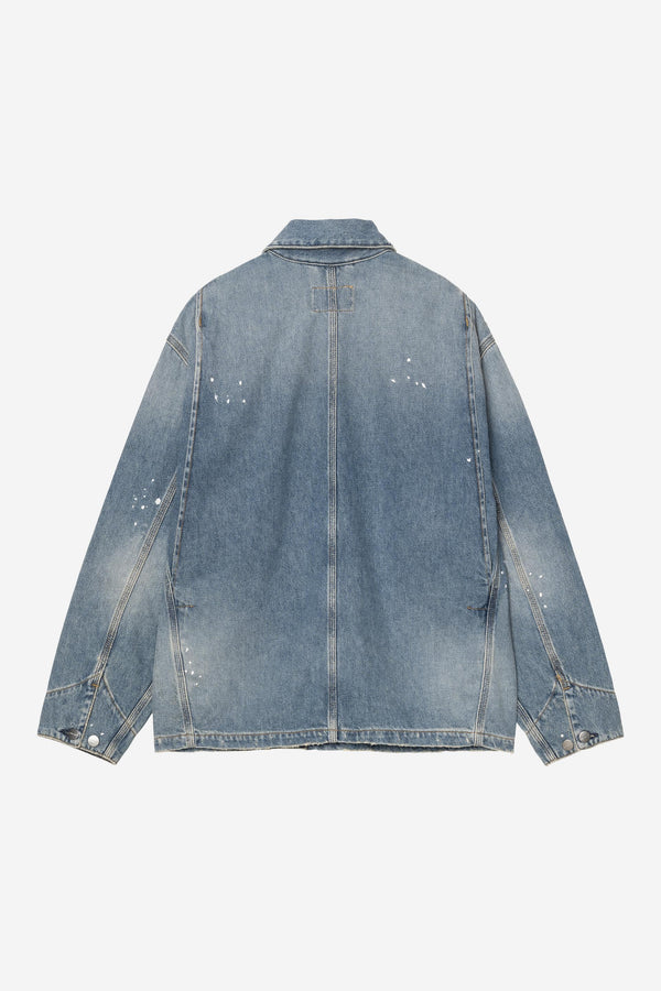 Carhartt Wip W OG MICHIGAN COAT Blue destroy wash splatter