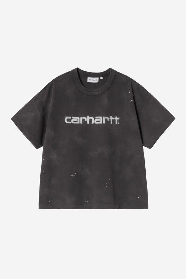 Carhartt Wip W PAINTER S/S TEE Black destroy wash splatter — Carhartt Wip