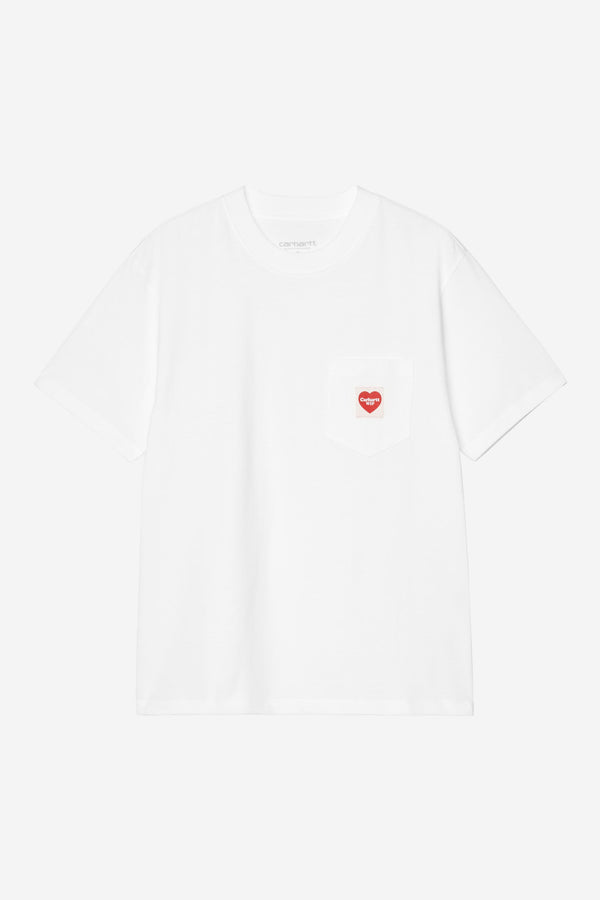 Carhartt Wip W POCKET HEART S/S TEE White / Red — Carhartt Wip