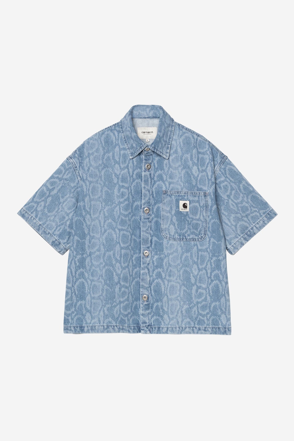 Carhartt Wip W SNAKE LOVILLA SHIRT Snake Camo Blue bleached