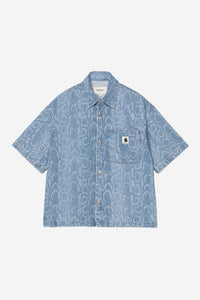 Carhartt Wip W SNAKE LOVILLA SHIRT Snake Camo Blue bleached