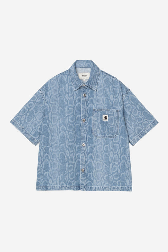 Carhartt Wip W SNAKE LOVILLA SHIRT Snake Camo Blue bleached — Carhartt WIP
