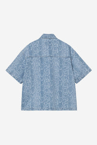 Carhartt Wip W SNAKE LOVILLA SHIRT Snake Camo Blue bleached