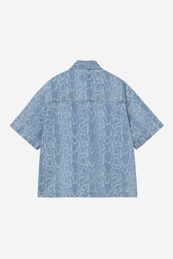 Carhartt Wip W SNAKE LOVILLA SHIRT Snake Camo Blue bleached