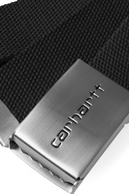 Ceinture Carhartt Wip CLIP BELT CHROME Black