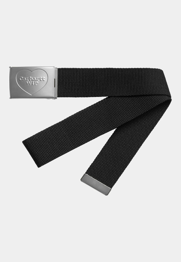 Ceinture Carhartt Wip HEART CLIP BELT Black Silver — Carhartt wip