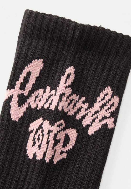 Chaussettes Carhartt Wip CHEDDA SOCKS Black Glassy Pink