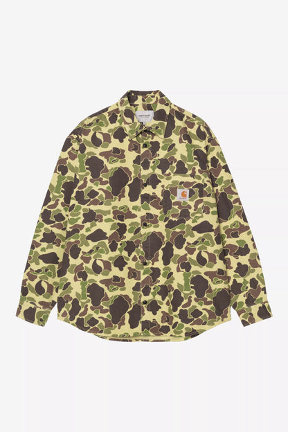 Chemise Carhartt Wip DUCK L/S SHIRT Camo Duck Green
