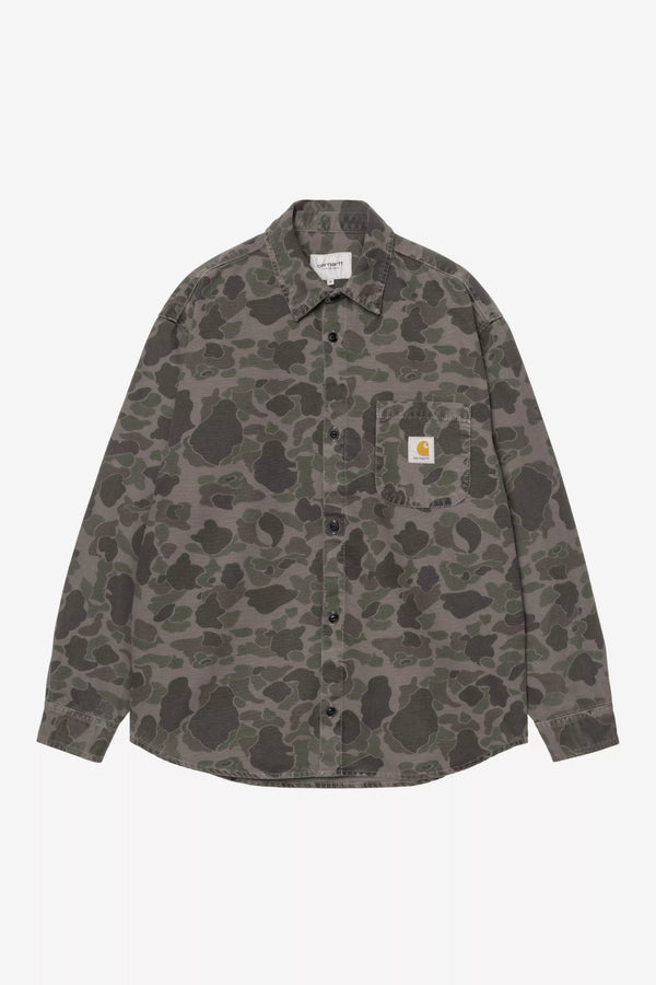 Chemise Carhartt Wip DUCK L/S SHIRT Green Prophyry — Carhartt wip