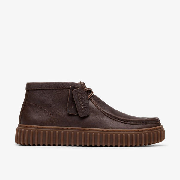 Clarks TORHILL HI LEATHER DARK BROWN — Clarks