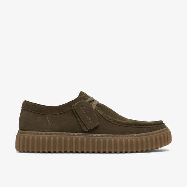 Clarks TORHILL LO Daim Vert Olive — Clarks