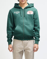 Deus Ex Machina Sacred Crest Zip Hoodie Racing Green