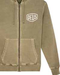 Deus Ex Machina Shield Gd Zip Hoodie Olive Green
