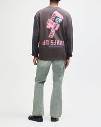 Deus Ex Machina Swell Maps Os Ls Tee Anthracite Grey