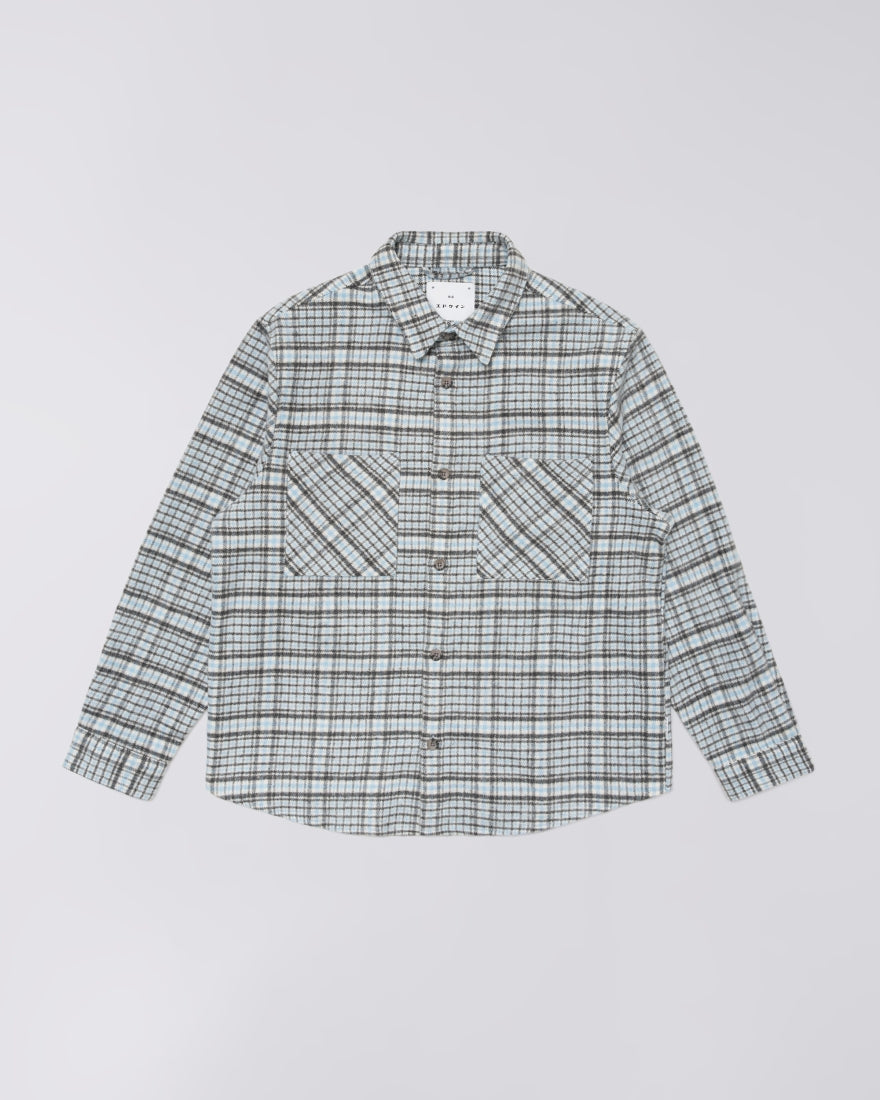 Edwin JULIUS L/S SHIRT Blue / Grey