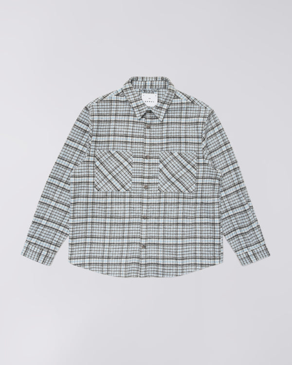 Edwin JULIUS L/S SHIRT Blue / Grey — Edwin