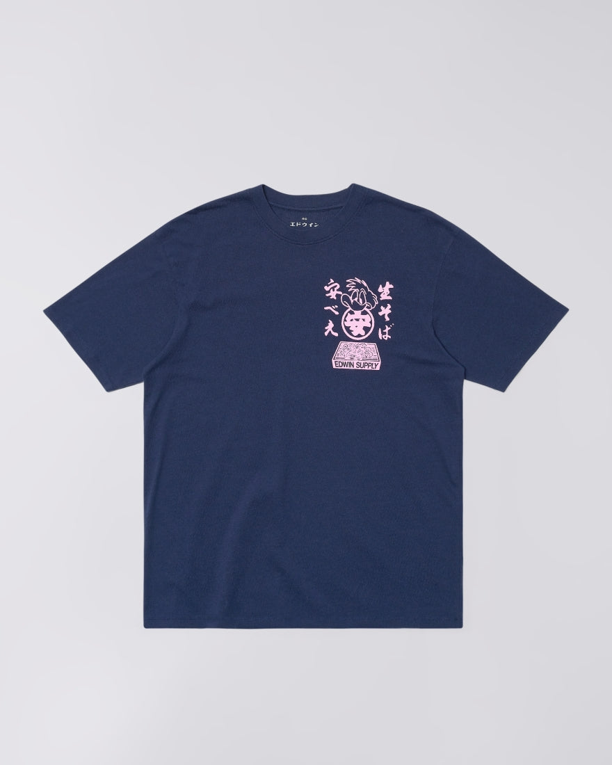 Edwin SOBA YASUBE S/S TEE Maritime Blue