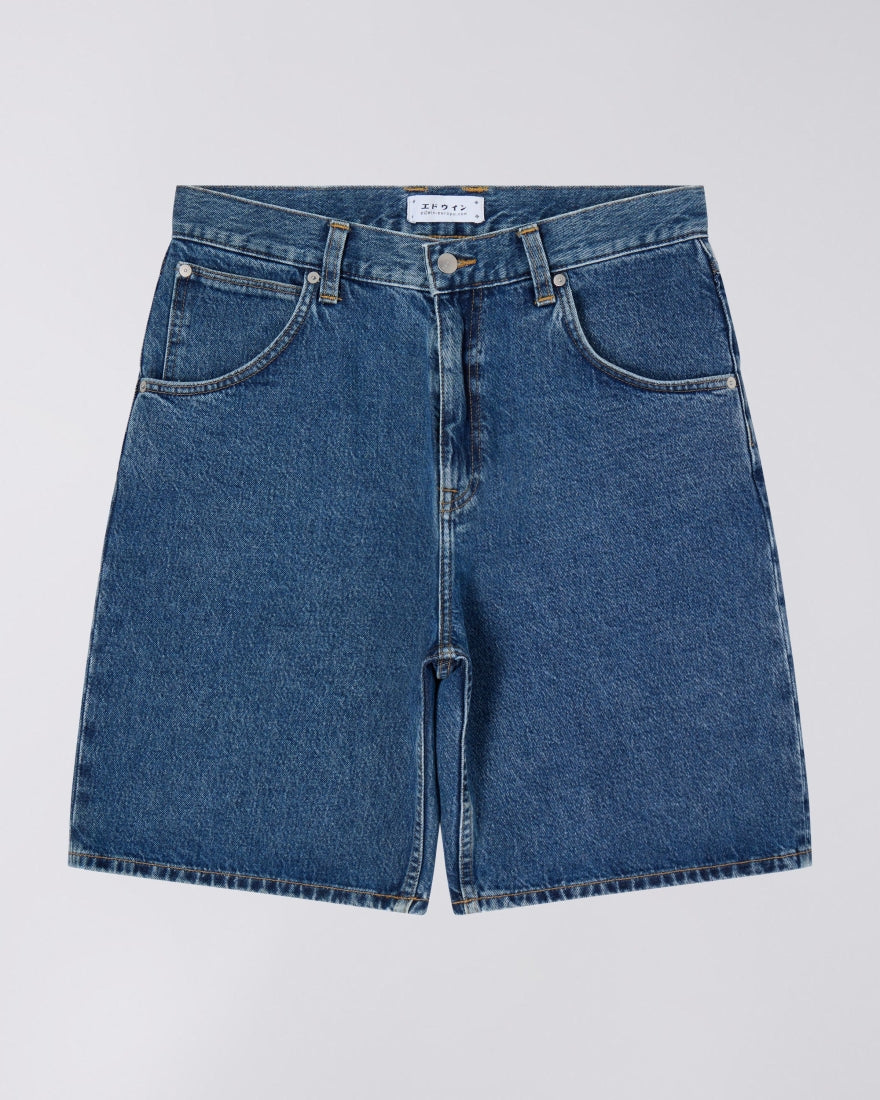 Edwin TYRELL SHORT Blue mid marble wash