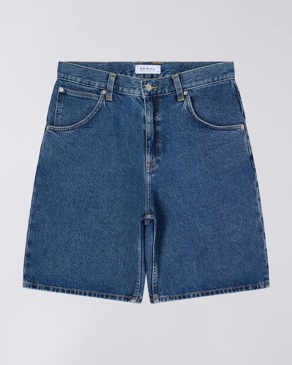 Edwin TYRELL SHORT Blue mid marble wash — Edwin